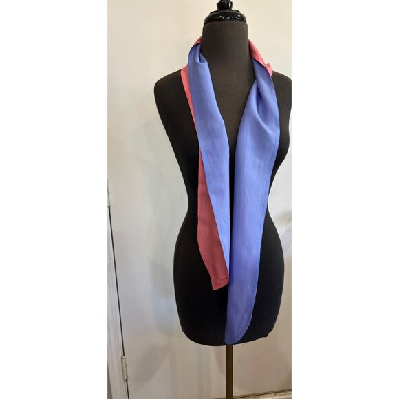 Vintage 1970’s Two Sided All Silk Sash/Scarf  Pink Lavender Solid Design 59" x 5 - Picture 5 of 7